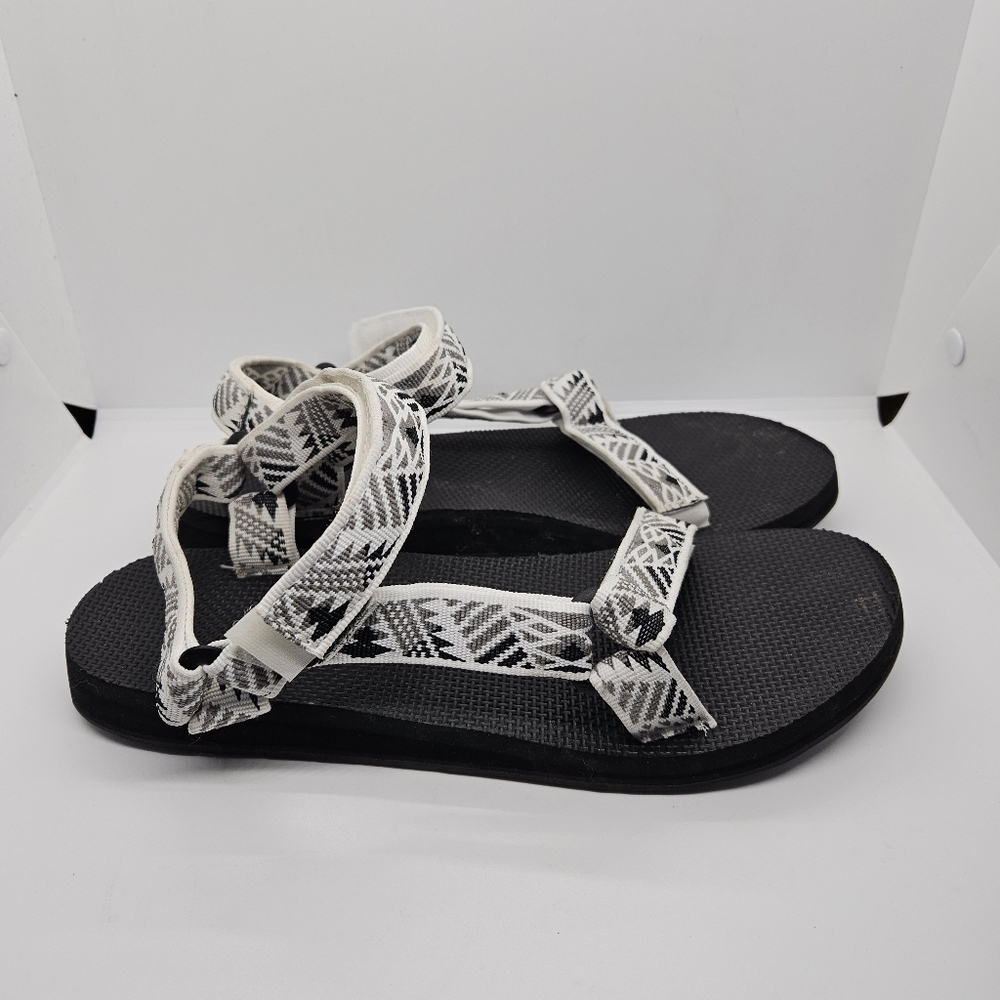 Teva Women's Original Universal Sandal size 10 white gray black pattern